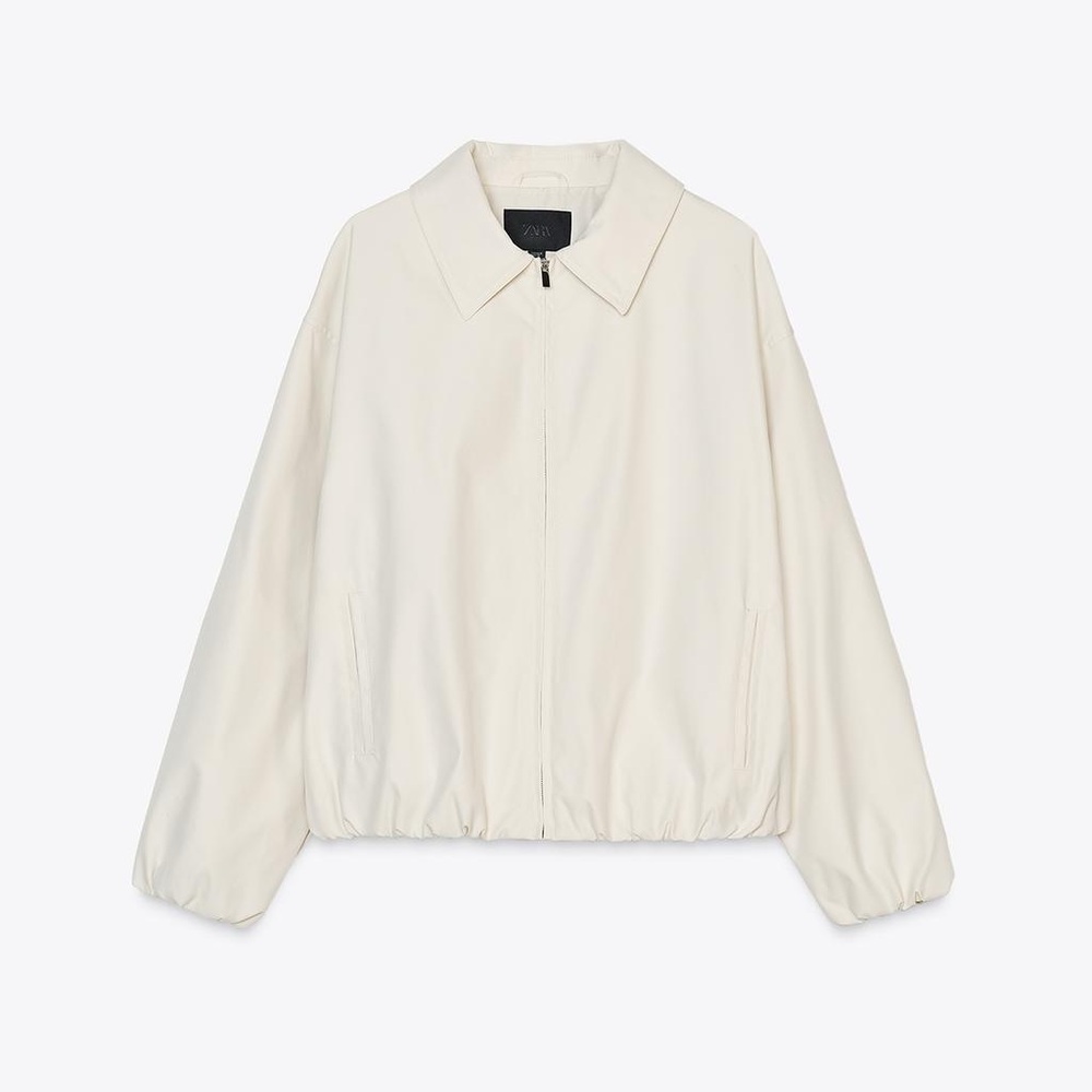 Zara Cream Bomber Jacket XS